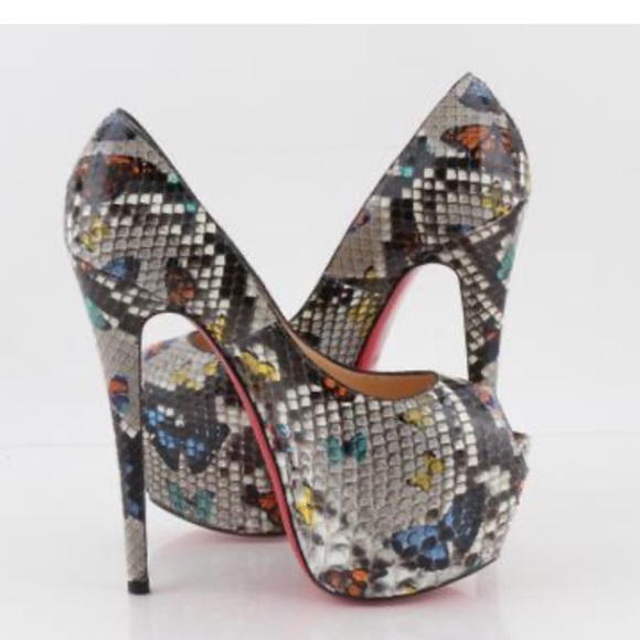 Christian Louboutin Butterfly Snakeskin Heels